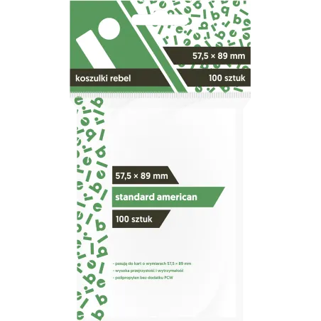 Koszulki na karty Rebel (57,5x89 mm) "Standard American", 100 sztuk