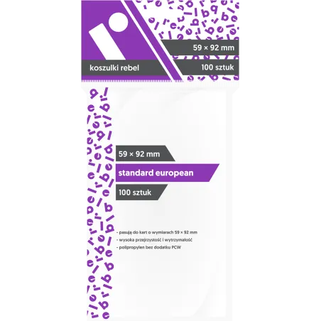 Koszulki na karty Rebel (59x92 mm) "Standard European", 100 sztuk
