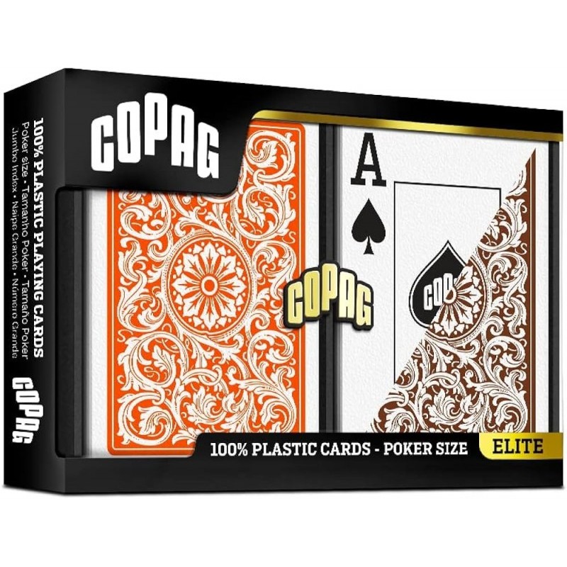 Karty COPAG Elite Orange Brown Double Poker Jumbo