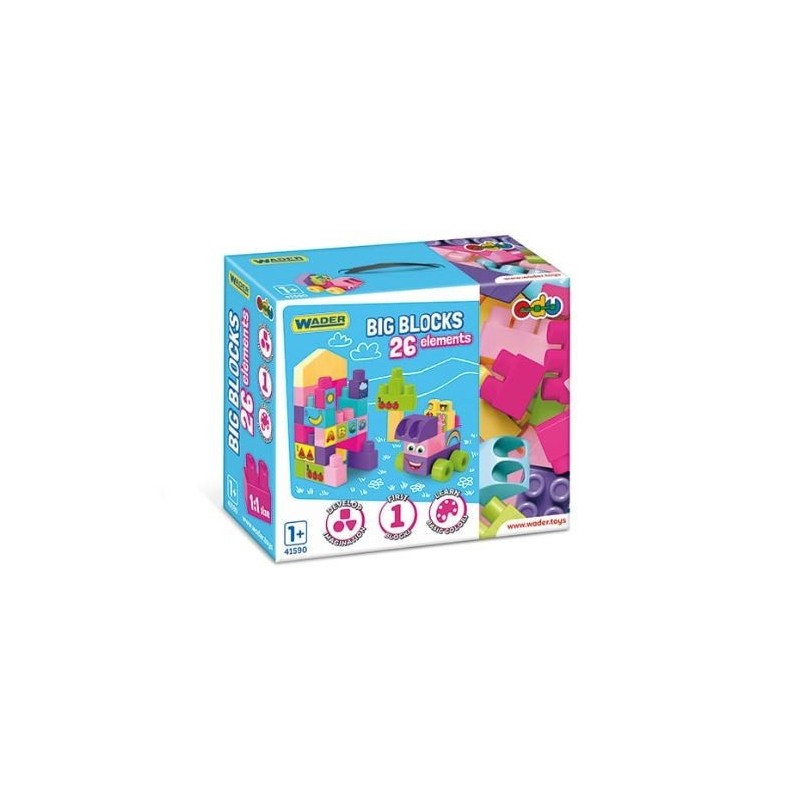 Big Blocks Klocki 26 elementów różowe