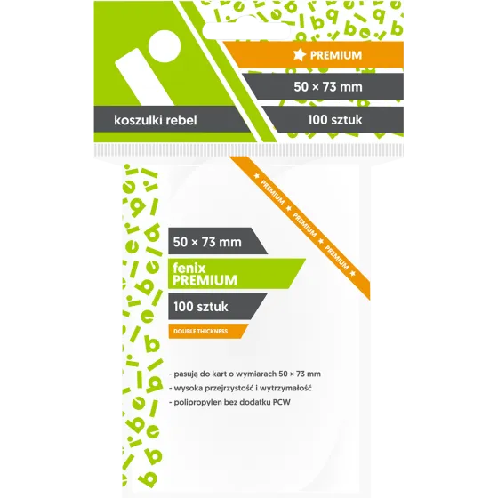 Koszulki na karty Rebel (50x73 mm) "Fenix Premium", 100 sztuk
