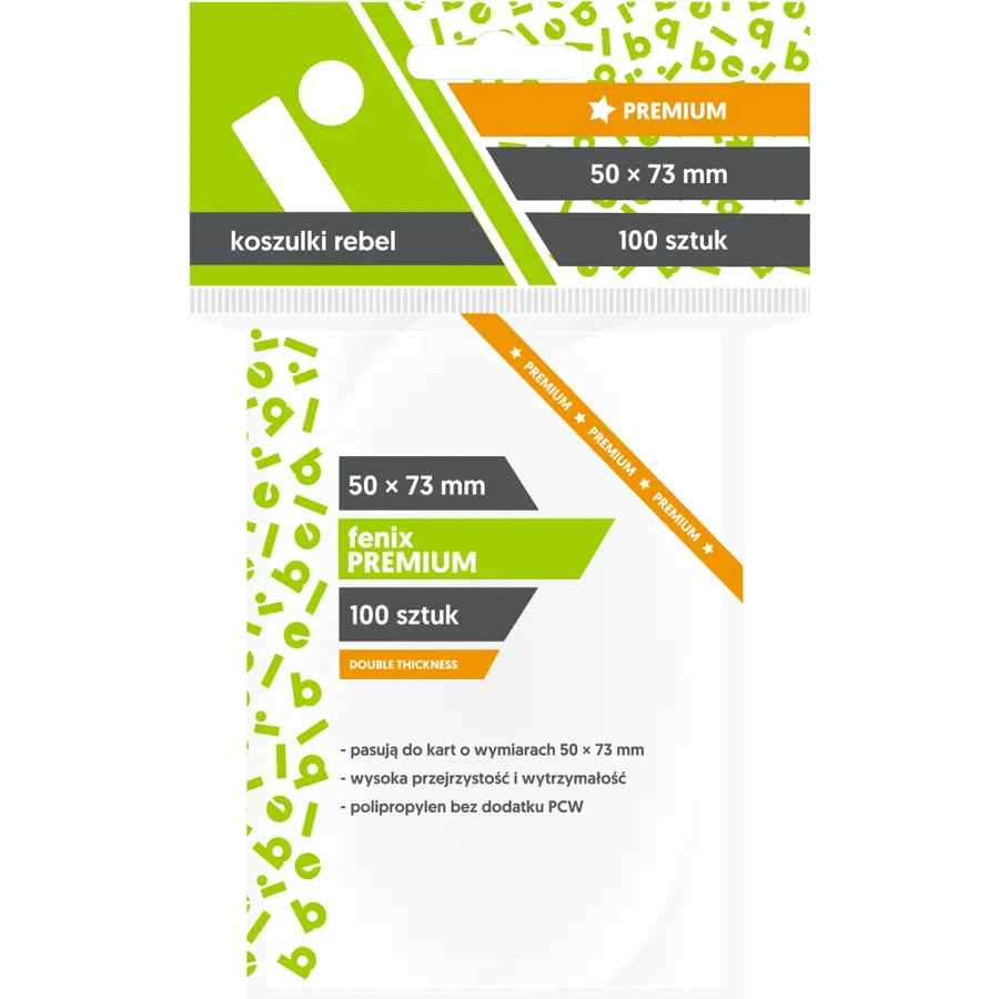 Koszulki na karty Rebel (50x73 mm) "Fenix Premium", 100 sztuk
