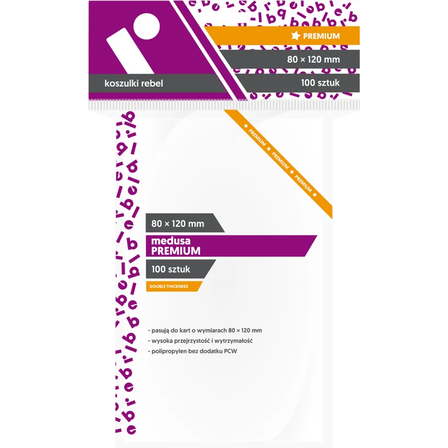 Koszulki na karty Rebel (80x120 mm) "Medusa Premium", 100 sztuk