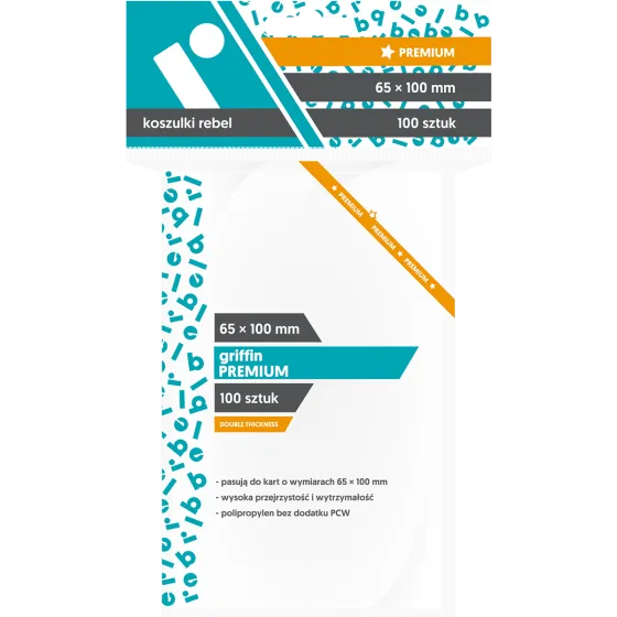 Koszulki na karty Rebel (65x100 mm) "Griffin Premium", 100 sztuk
