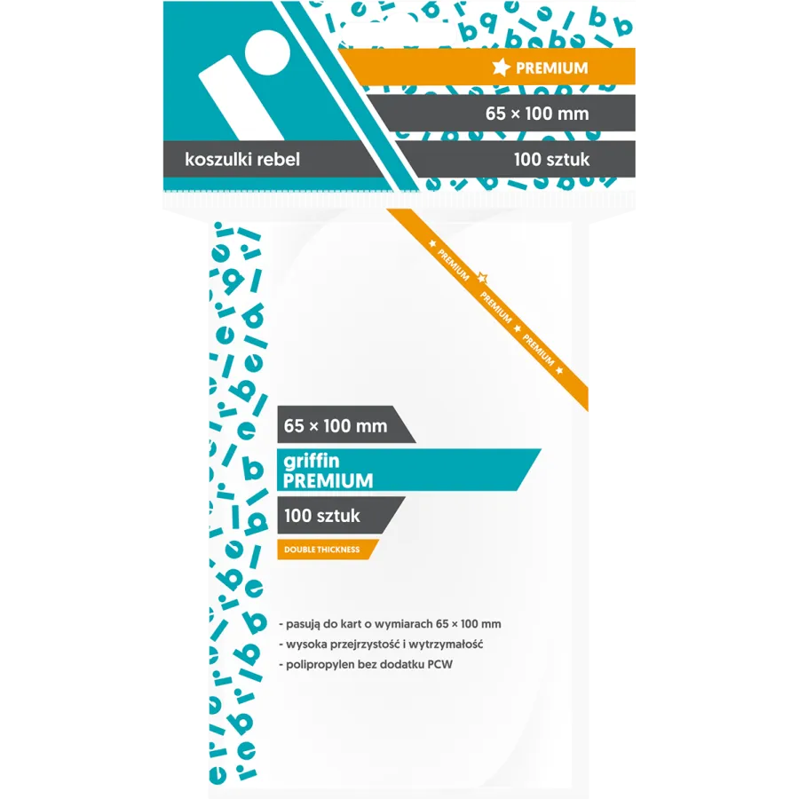 Koszulki na karty Rebel (65x100 mm) "Griffin Premium", 100 sztuk