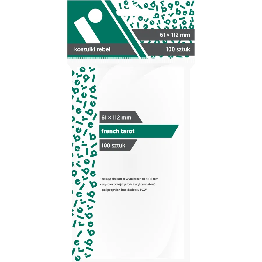 Koszulki na karty Rebel (61x112 mm) "French Tarot", 100 sztuk