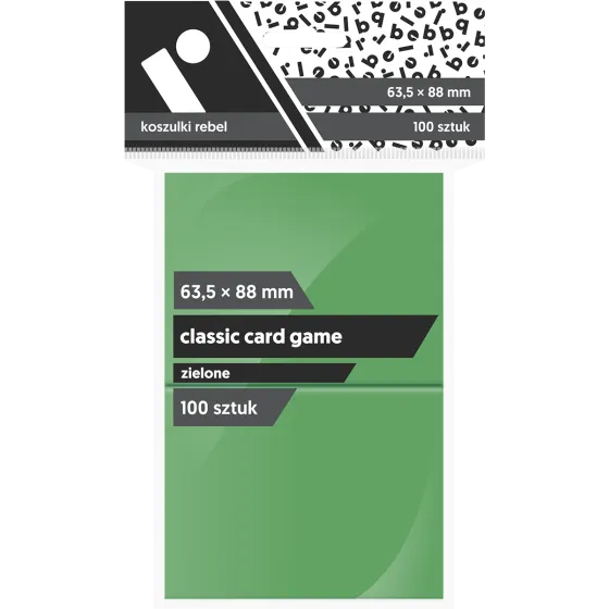 Koszulki na karty Rebel (63,5x88 mm) "Classic Card Game", 100 sztuk, Zielone