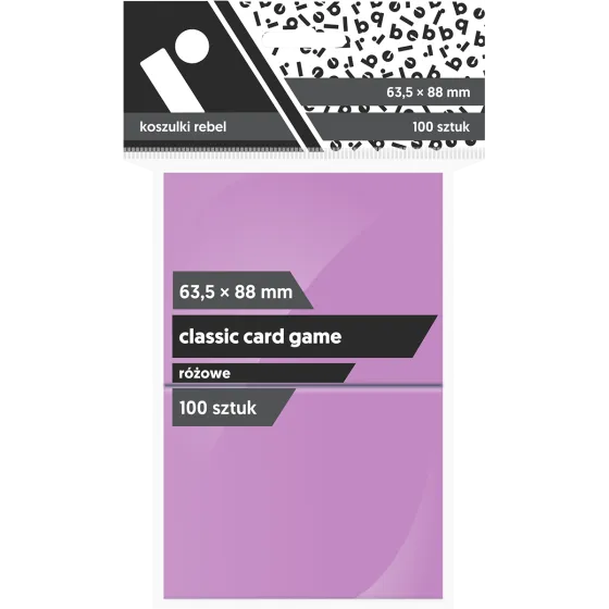Koszulki na karty Rebel (63,5x88 mm) "Classic Card Game", 100 sztuk, Różowe