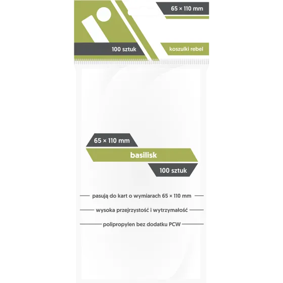 Koszulki na karty Rebel (65x110 mm) "Basilisk", 100 sztuk
