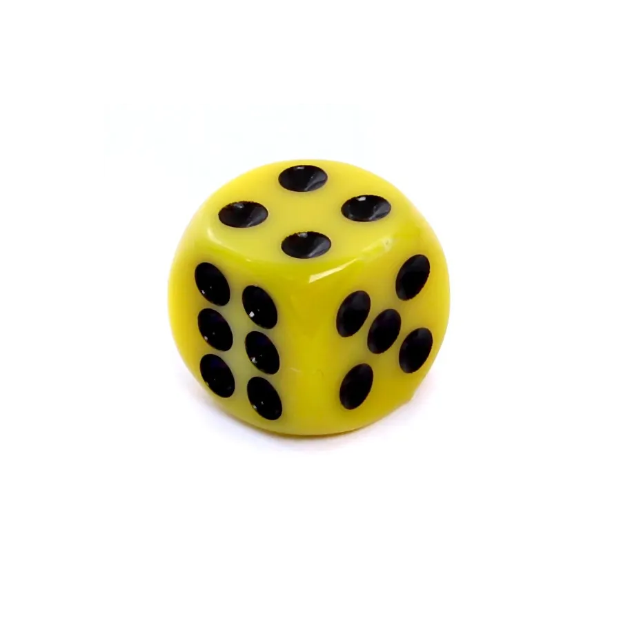 Kość REBEL matowa 6 Ścian - 12 mm - Oczka - Żółta