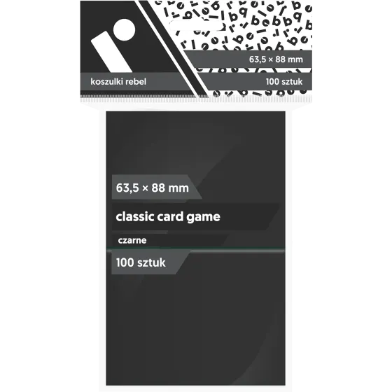 Koszulki na karty Rebel (63,5x88 mm) "Classic Card Game", 100 sztuk, Czarne