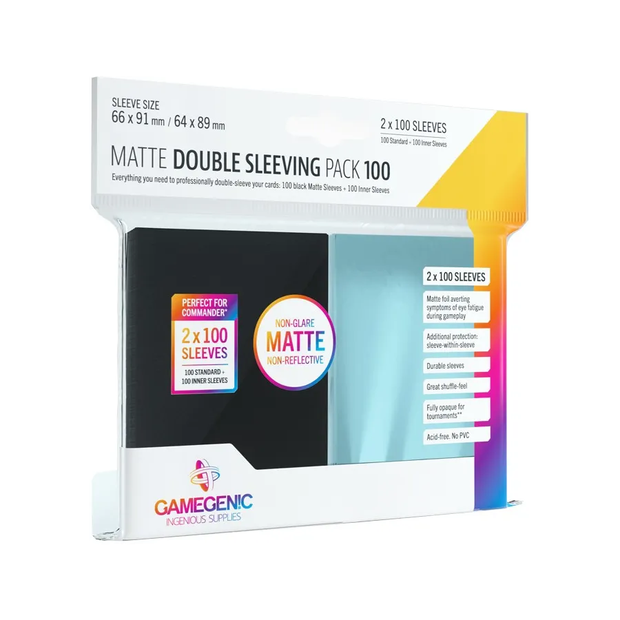 Gamegenic: Matte Double Sleeving Pack (66x91 mm/64x89 mm) 2x100  sztuk