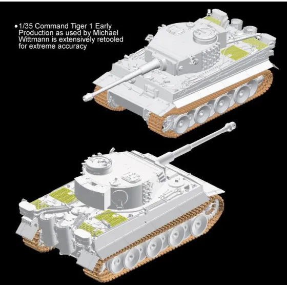 Dragon 6730 1:35 Tiger-I Early Production Pz.Kpfw.VI,Ausf.E Wittmann's Command Tiger