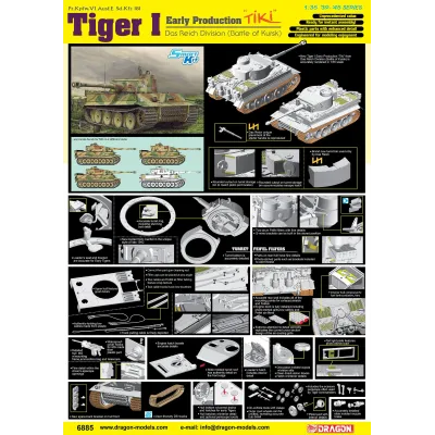 Dragon 6885 1:35 Tiger I Early Production "TiKi" Das Reich Division Battle of Kharkov