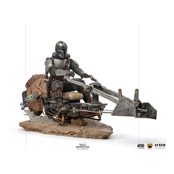 Figurka Mandalorian on Speederbike 18 cm Star Wars The Mandalorian Deluxe Art Scale 1/10