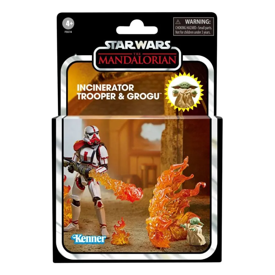 Figurka F5574 Star Wars: The Mandalorian Vintage Collection 2022 Incinerator Trooper & Grogu 10 cm