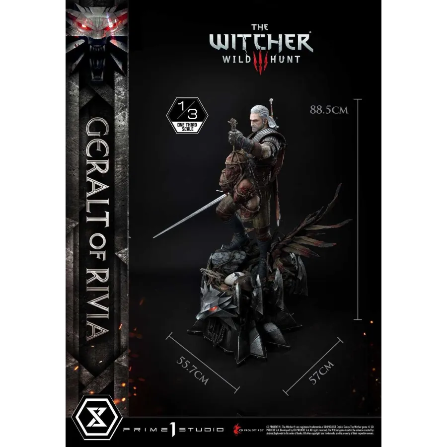 Statuetka Witcher 3 Wild Hunt 1/3 Geralt von Riva 88 cm Prime 1