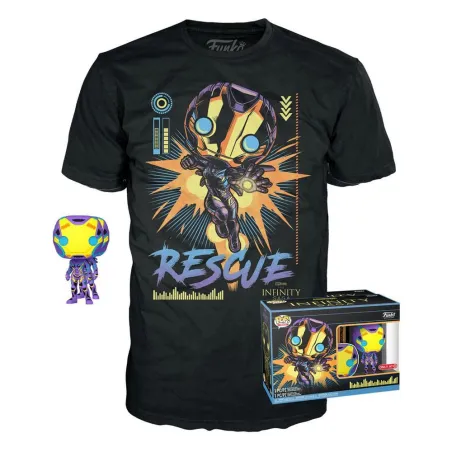 Figurka i T-Shirt (S) Funko Pop! & Tee (Adult): Marvel Blacklight S2 - Rescue