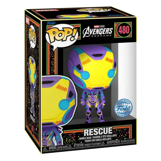 Figurka i T-Shirt (S) Funko Pop! & Tee (Adult): Marvel Blacklight S2 - Rescue