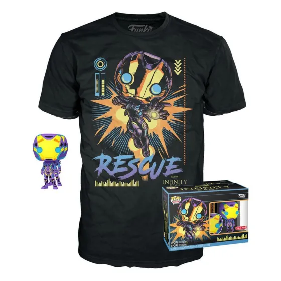 Figurka i T-Shirt (XL) Funko Pop! & Tee (Adult): Marvel Blacklight S2 - Rescue