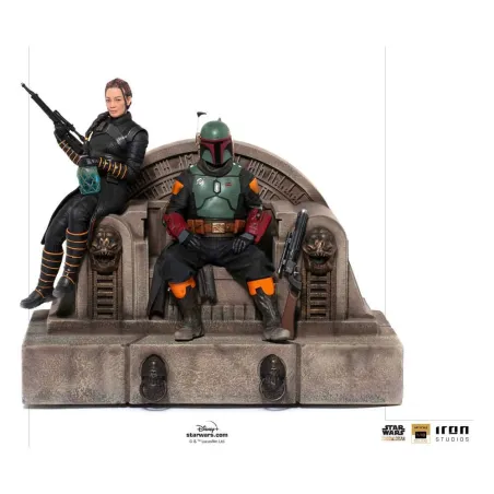 Figurka Boba Fett & Fennec on Throne 23 cm Star Wars The Mandalorian Deluxe Art Scale 1/10