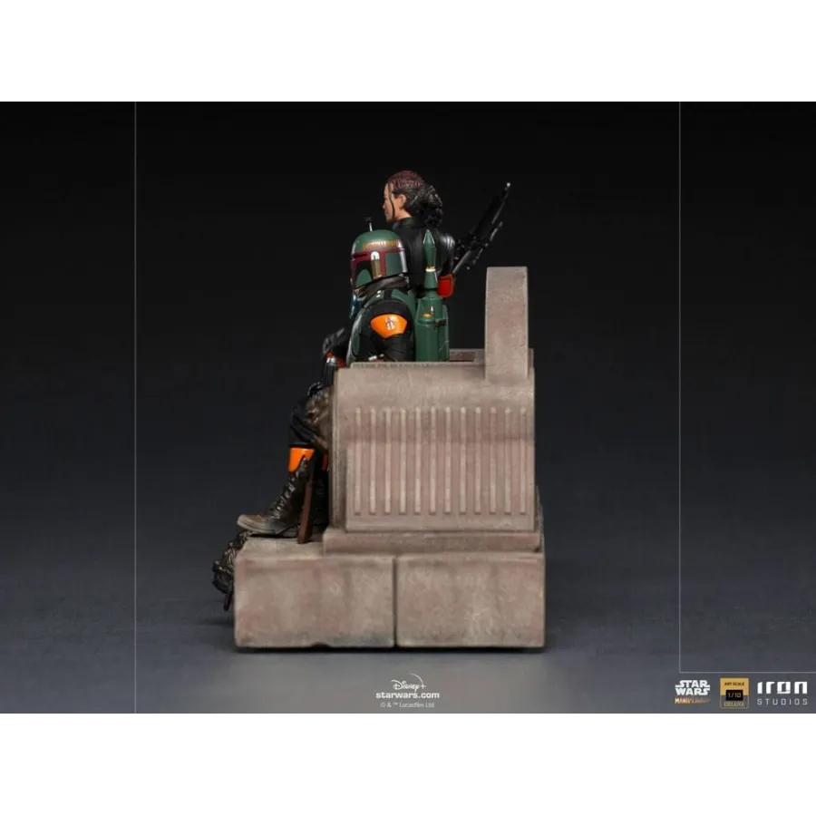 Figurka Boba Fett & Fennec on Throne 23 cm Star Wars The Mandalorian Deluxe Art Scale 1/10