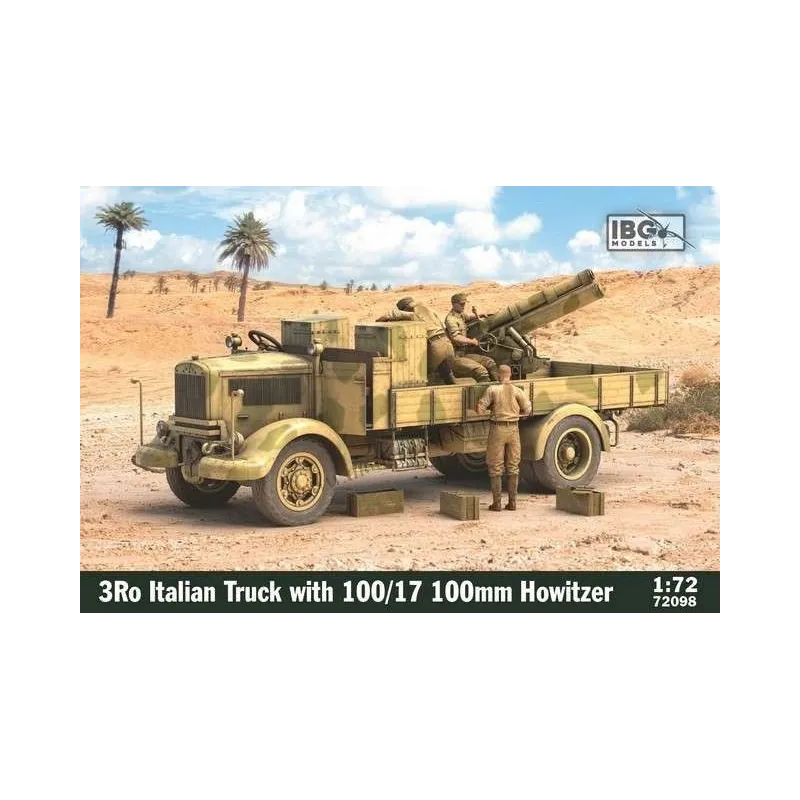 IBG Models 72098 1:72 3Ro Italian Truck with 100/17 100mm Howitzer