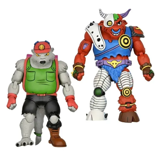 Figurki Dirtbag & Groundchuck 18 cm Teenage Mutant Ninja Turtles 1987 2-Pack NECA