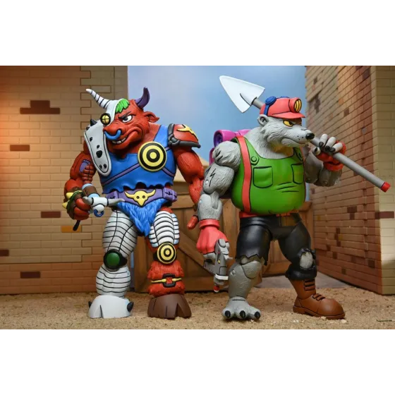 Figurki Dirtbag & Groundchuck 18 cm Teenage Mutant Ninja Turtles 1987 2-Pack NECA