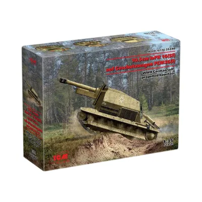 ICM 35340 1:35 10.5cm leFH 16(Sf) auf Geschutzwagen FCM36(f), WWII German self-propelled howitzer