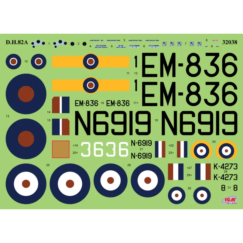 ICM 32038 1:32 DH. 82A Tiger Moth with bombs