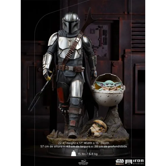 Figurka Mandalorian and The Child 57 cm  Star Wars: The Mandalorian Legacy Replica 1/4 Iron Studios