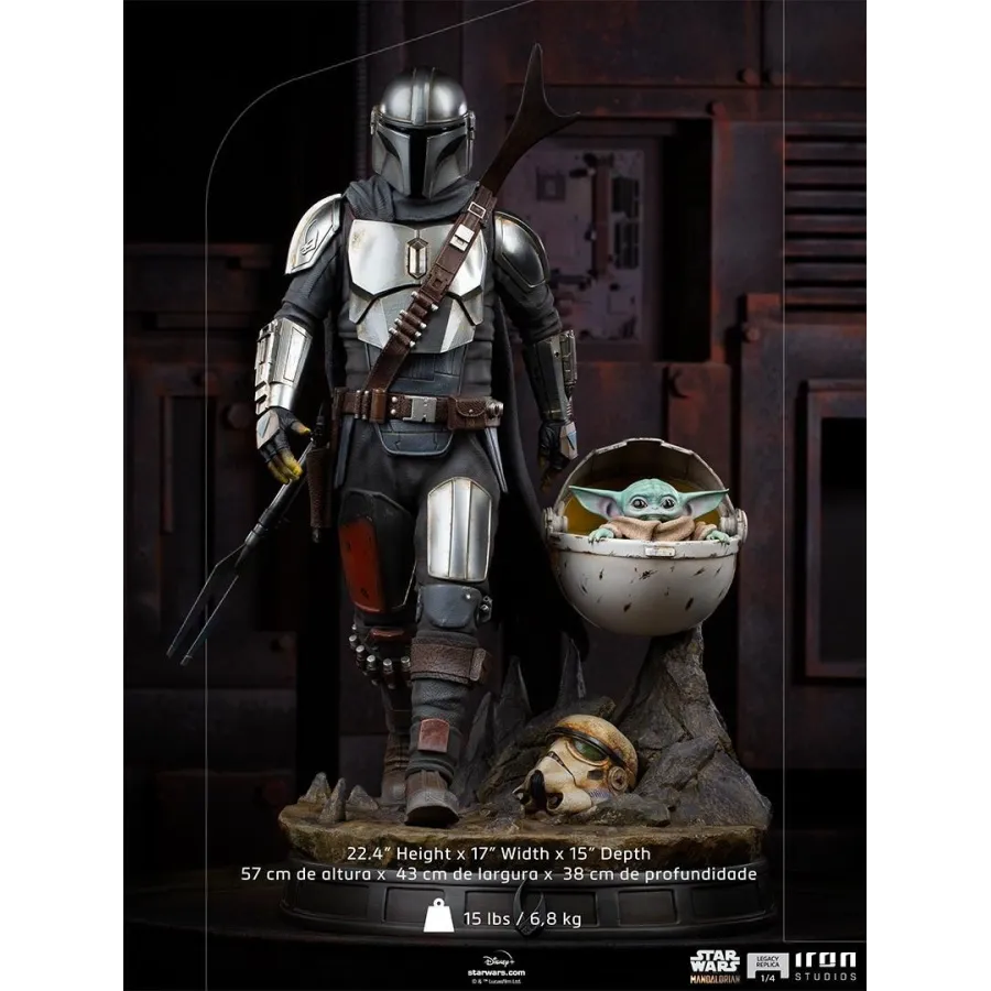 Figurka Mandalorian and The Child 57 cm  Star Wars: The Mandalorian Legacy Replica 1/4 Iron Studios