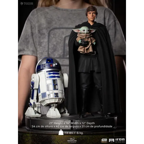 Figurka Luke Skywalker, R2-D2 and Grogu 54 cm Star Wars: The Mandalorian Legacy Replica 1/4