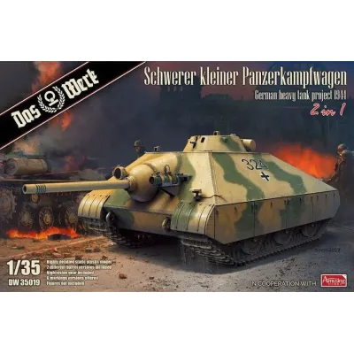 Das Werk DW35019 1:35 Schwerer kleiner Panzerkampfwagen German heavy tank project 1944 2 in 1